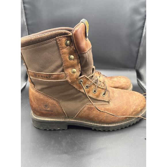 Ariat Men\'s Performance Work Boots Brown Leather Lace Up ATS EH sz 14 main image 6